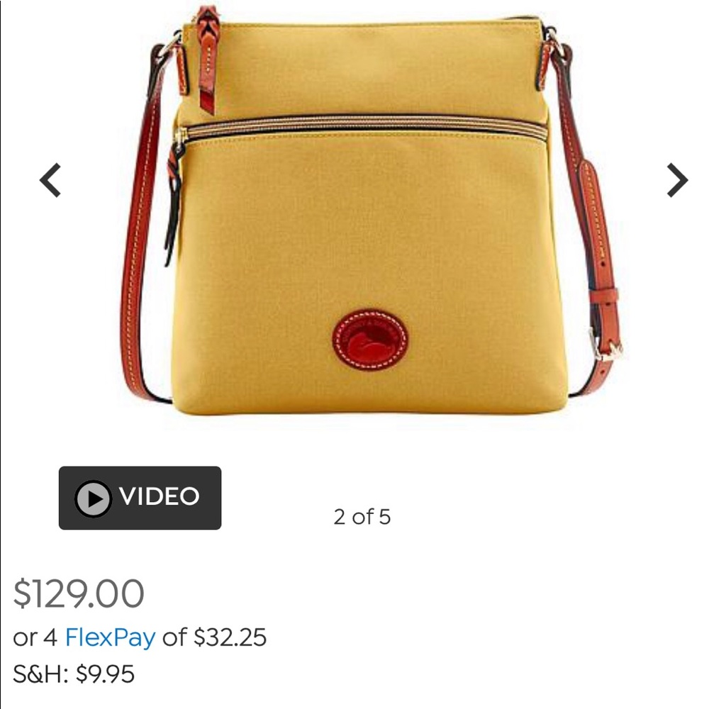 Dooney & Bourke Yellow Nylon Crossbody. Brand New!